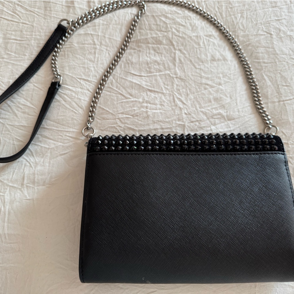 Tory Burch Black Emerson Crystals Chain Wallet Bag - Picture 5 of 5